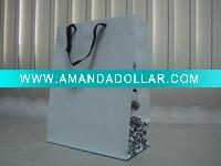 white and black paper bag
