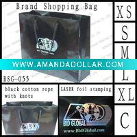 For luxury laser foil stamping ivory paper handle bag