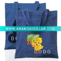blue color cotton shopping bag