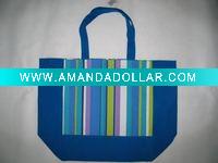 colored strips cotton shopping bag(CTB-031)