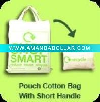 foldable cotton pouch with handle