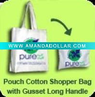 foldable cotton pouch with handle