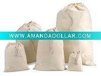 Wholesale high quality 100% cotton nature color laundry bag