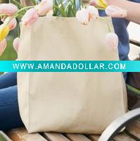 Wholesale 100% organic cotton handled shopping bag