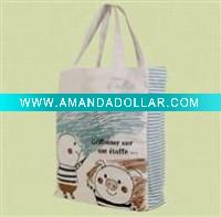 Wholesale 100% organic cotton handled shopping bag