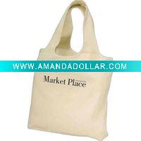 Wholesale 100% organic cotton handled shopping bag