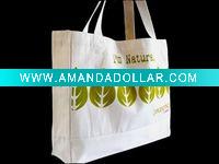 Wholesale 100% organic cotton handled shopping bag