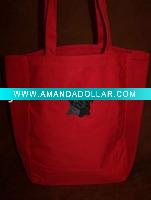 Wholesale red recycle canvas tote bag