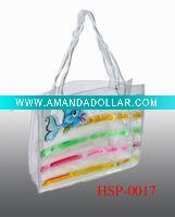 Wholesale Fashion handle pvc promotional bag