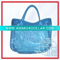 Wholesale fashion pvc handle bag