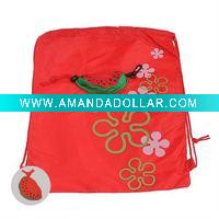 fashion foldable nylon drawstring shopping bag
