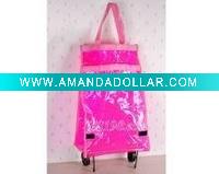Wholesale Clear PVC shopping bag with wheels