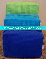 cotton waffle cosmetic bag,cosmetic bag