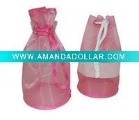 Wholesale Fashion drawstring Nylon mesh cosmetic bags Ladies bags