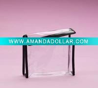 Wholesale classic black and white pvc cosmetic bag(PVC-005)