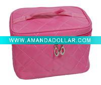 Quilted 190D nylon cosmetic bag