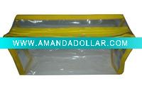 Wholesale pvc cosmetic bag with yellow zip