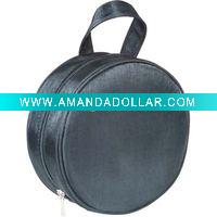 Wholesale Black polyester round vanity bag
