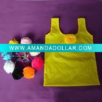 Folding flower shape shopping bag, promotion bag, polyster or nylon