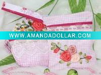 ribbon embroidery mobile bag,needlework