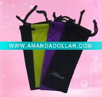 double pull microfiber glasses bag