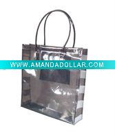 Dark gray promotional 30c transparent pvc handbag
