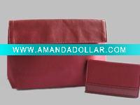 Red PU Tote bag and Wallet matched