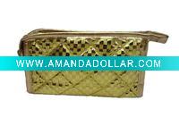 Wholesale 2011 fashion golden cosmetic bag