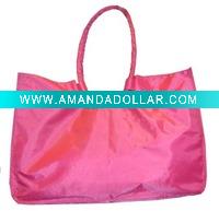 Wholesale Pink 70D nylon fashion handbags for lady
