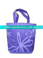 Wholesale Purple Fashionable Flower Design Nonwoven Tote Bag DF126