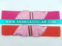Wholesale leaf like buckle lady's elastic belt