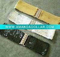 Wholesale The Most Beautiful Lady Elastic Belts with sequin