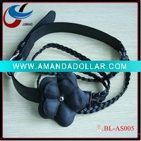 Wholesale lady fashion braid flower belt