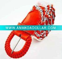 Wholesale knitted pu leather belt for women