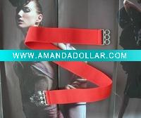 Wholesale Red Elasticated Cinch Belt