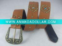 Wholesale fashion belts women rhinestone fancy belts pu belts
