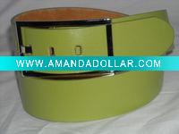 SQUARE SHAPE BUCKLE WIDE SILVER LEATHER Belt