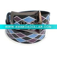 Wholesale PU embroided Belt with big buckle