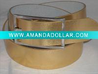 Wholesale SQUARE SHAPE BUCKLE WIDE SILVER LEATHER Belt