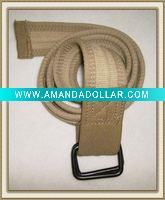 Wholesale fashion fabric waistband with rectangle-ring buckle