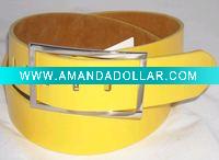 Wholesale SQUARE SHAPE BUCKLE WIDE SILVER LEATHER Belt