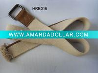 Wholesale 100%cotton belts with PU on the buckle end