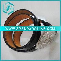 Wholesale Oval buckle with Bull PU Man belts wholesale double stitches belts