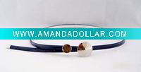 Wholesale Hot Big Metal Button Buckle Skinny Belt