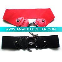 Wholesale Colourful Fashion Elastic Lady's belt with big buckle