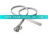 Wholesale crystal buckle pu belt