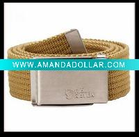 Wholesale Webbing Belt with Roller Buckle and Metal Tip