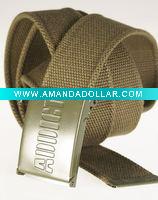 Wholesale Sports Web Belt with Embossed Metal Buckle and Metal Tips