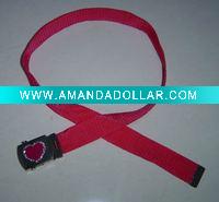 Wholesale fashion pink butterfly design buckle fabric belts