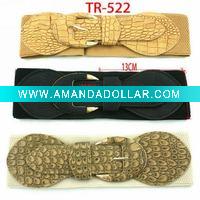 Wholesale Pu covered buckle elastic belt TR522